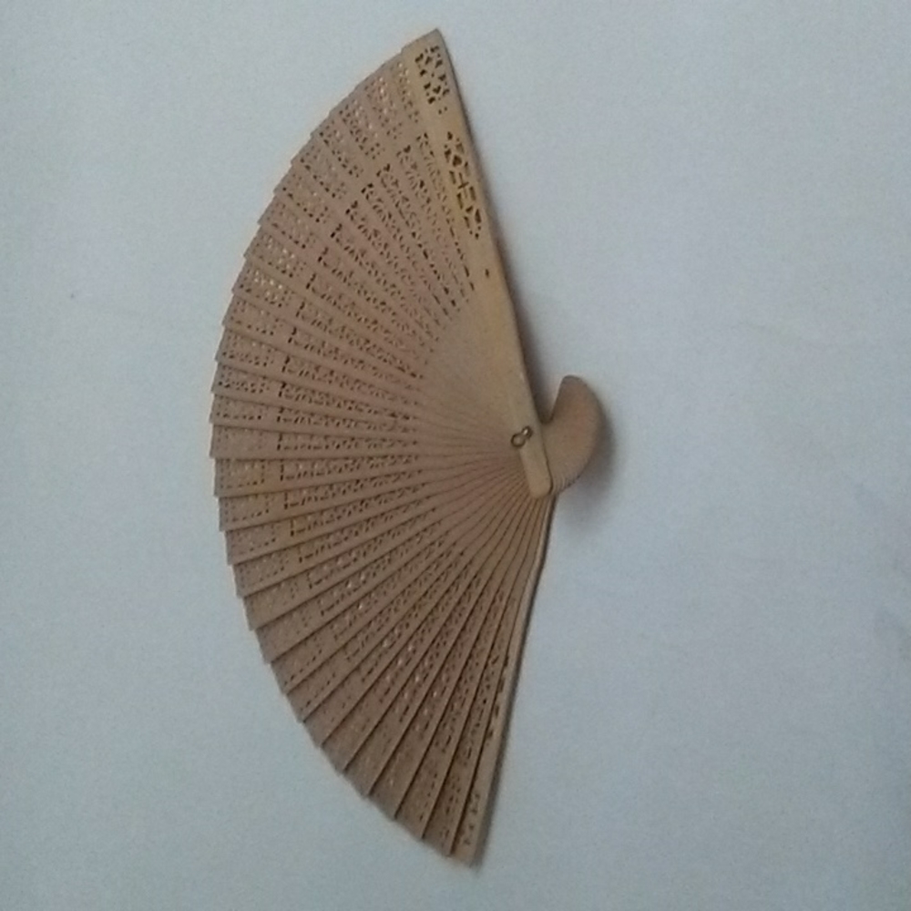 Sandalwood Cream Hand Fan 8 inch